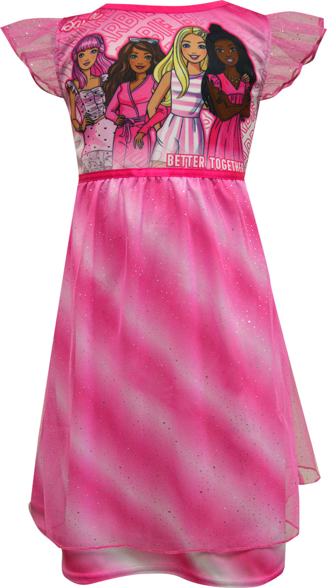 Barbie Pink Sparkle Better Together Dress Up Nightgown WebUndies