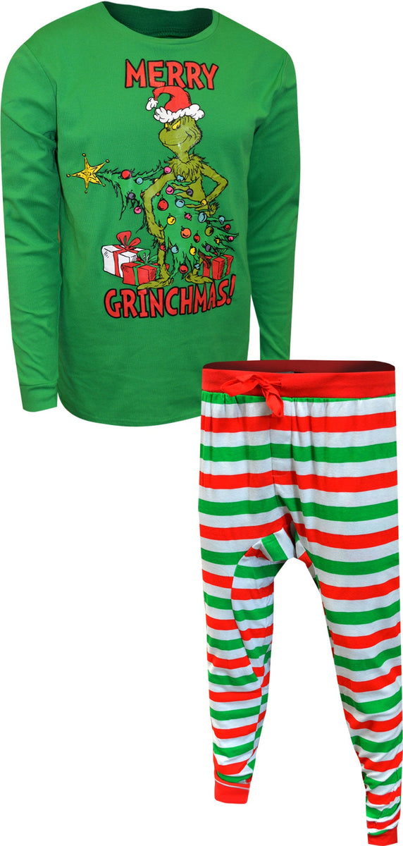Seuss Grinch Merry Grinchmas Tall Guys Pajamas –