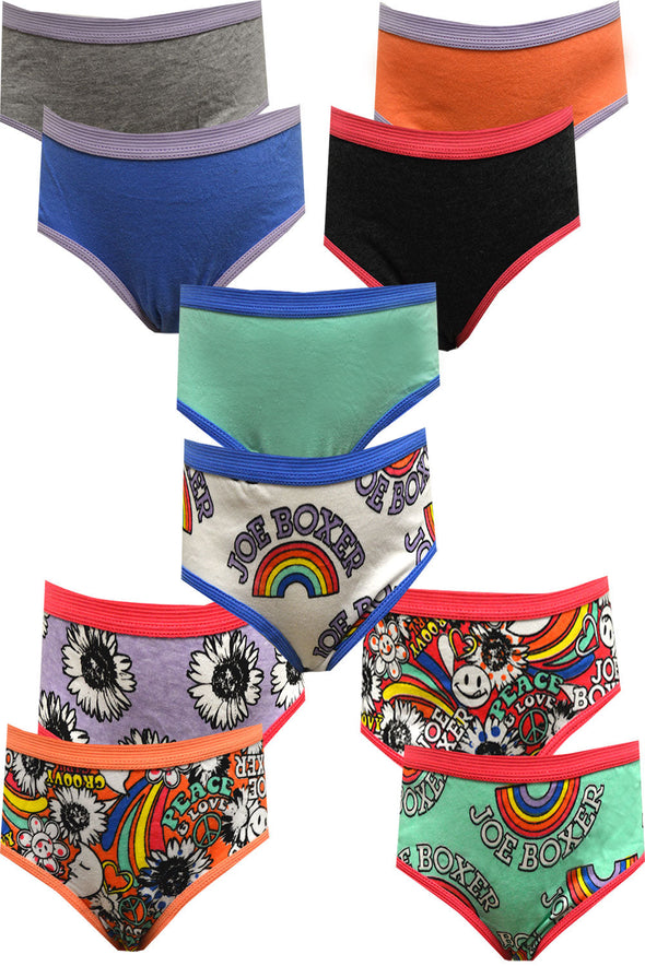 Joe Boxer Girls Bright Colors 10 Pack Bikini Panties