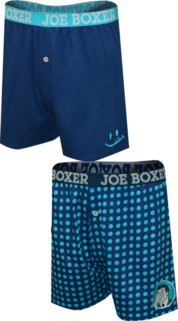 Joe Boxer Blue Polka Dot 2 Pack Boxer Shorts
