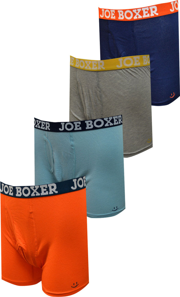 Joe Boxer Solid Colors Cotton 4 Pack Boxer Briefs