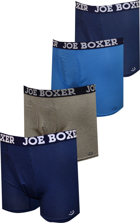 Joe Boxer Blue Hues Cotton 4 Pack Boxer Briefs