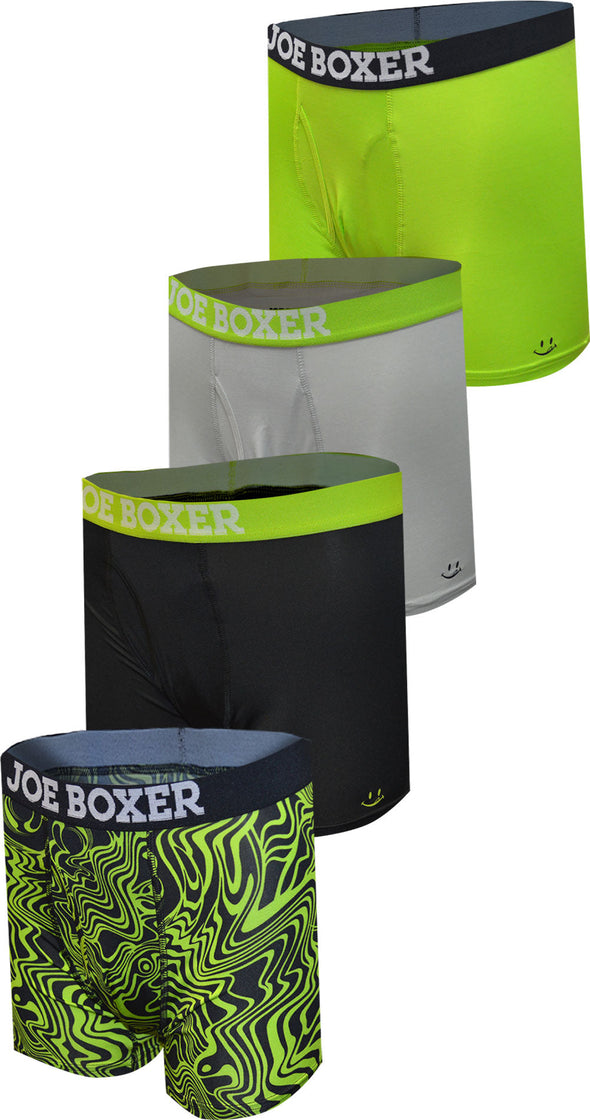 Joe Boxer Green Hues Performance Fabric 4 Pack Boxer Briefs
