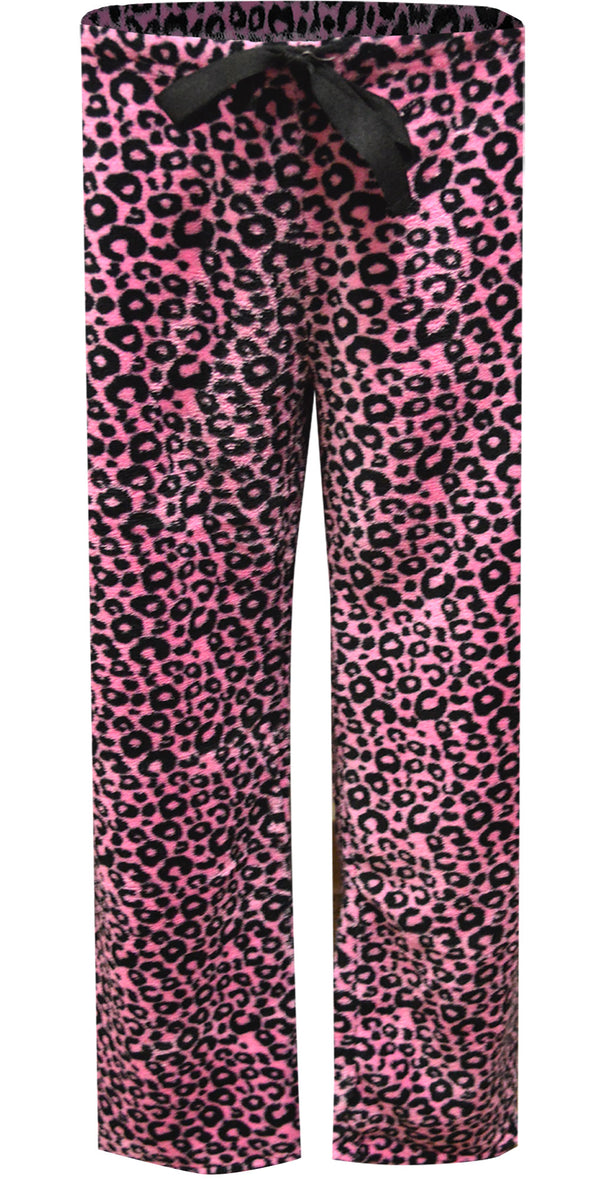 Pink Leopard Plush Lounge Pant