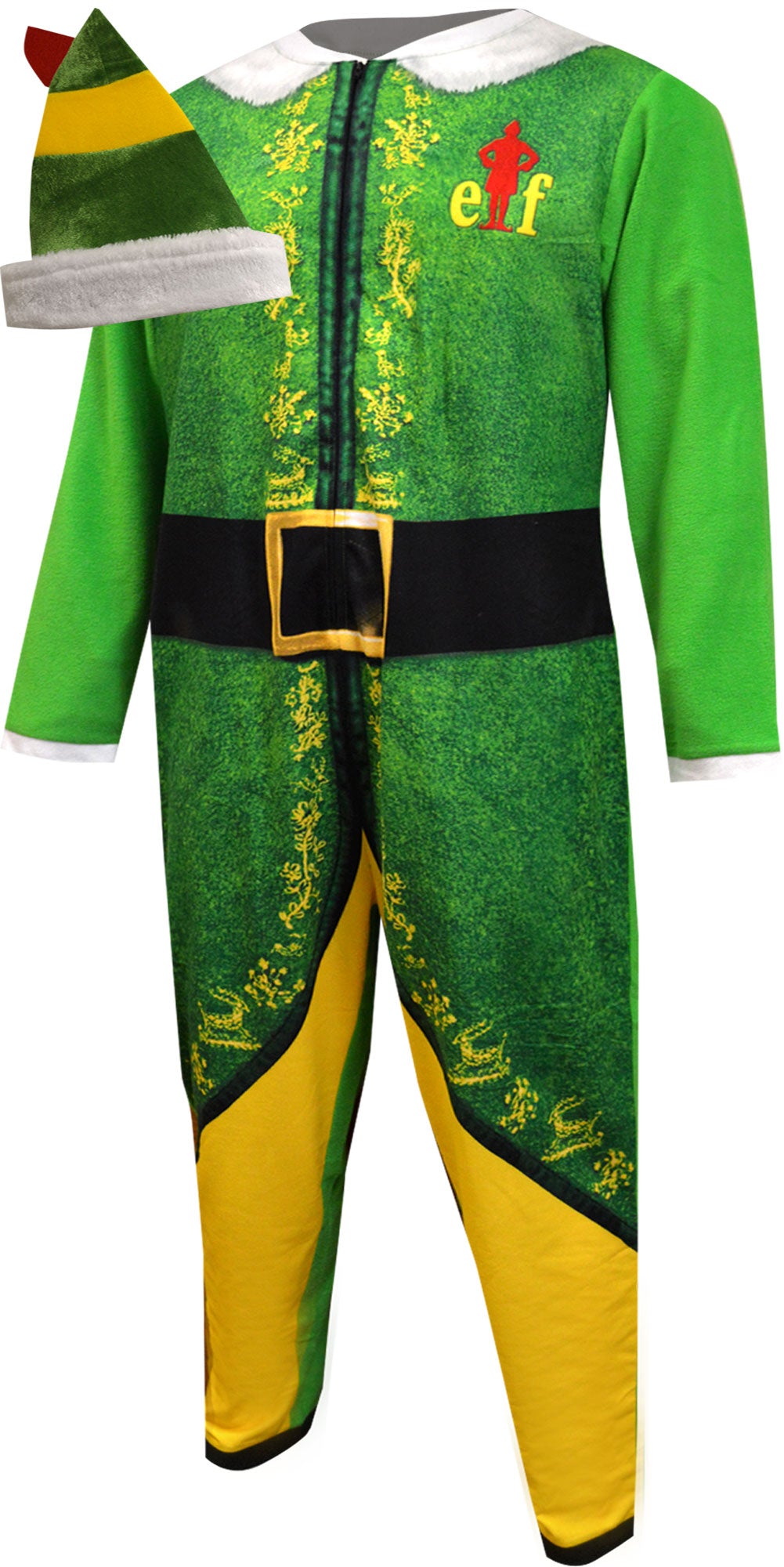 Buddy the Elf Look Like Buddy Onesie Pajama with Hat –