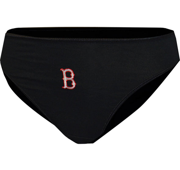 Embroidered Monogram B for Boston Baseball Black Ladies Panty