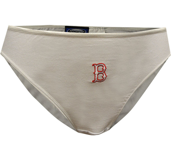 Embroidered Monogram B for Boston Baseball White Cotton Panty