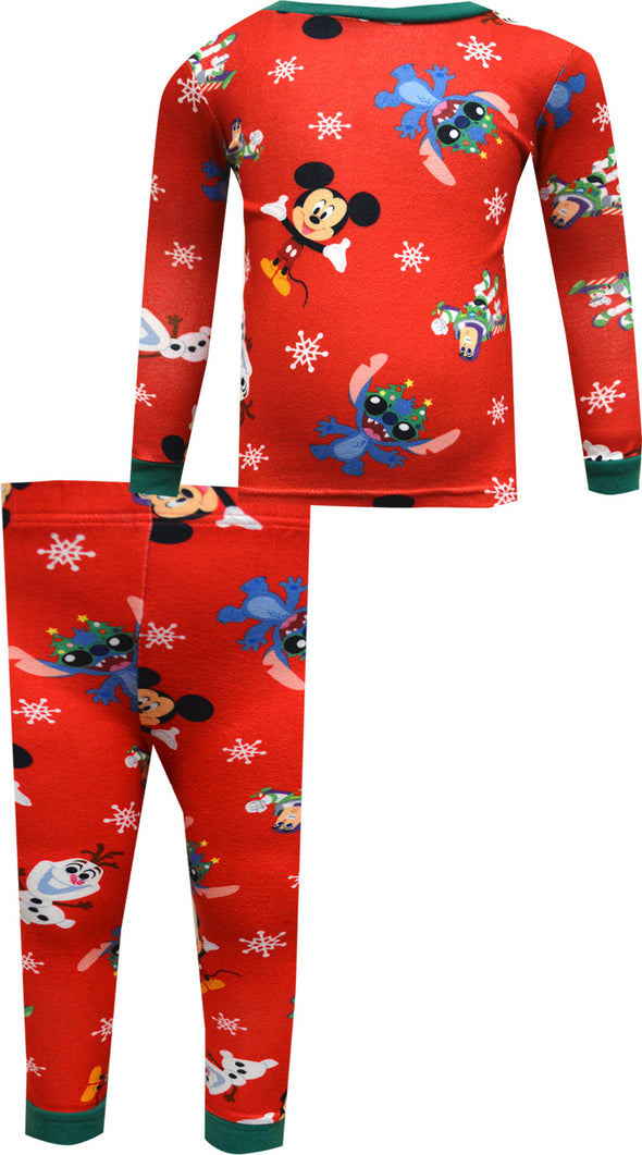 Disney Characters Christmas Red Holiday Pajama