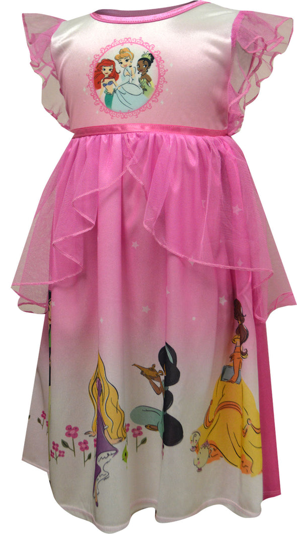 Disney Princesses Ariel Cinderella Tiana Toddler Nightgown