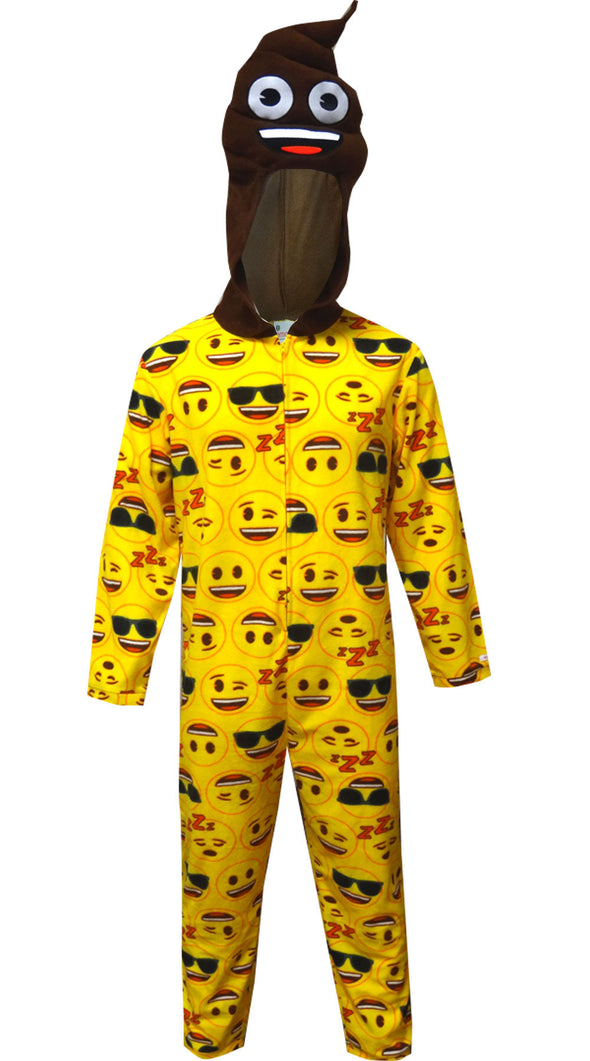 Poop Emoji Hooded One Piece Pajama