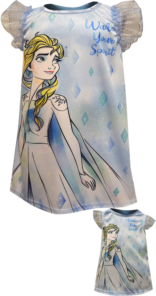 Frozen II Elsa Wake Your Spirit Nightgown with Matching Doll Gown