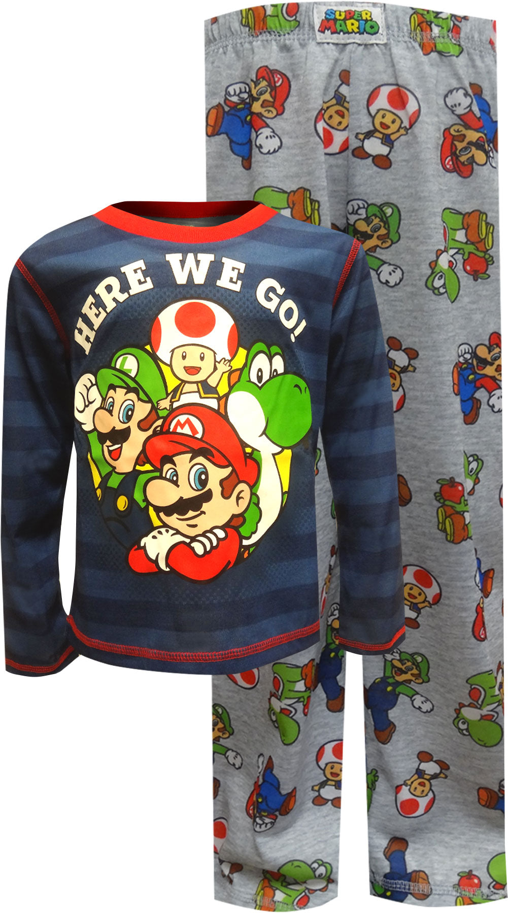 Super Mario Here We Go Striped Pajamas WebUndies