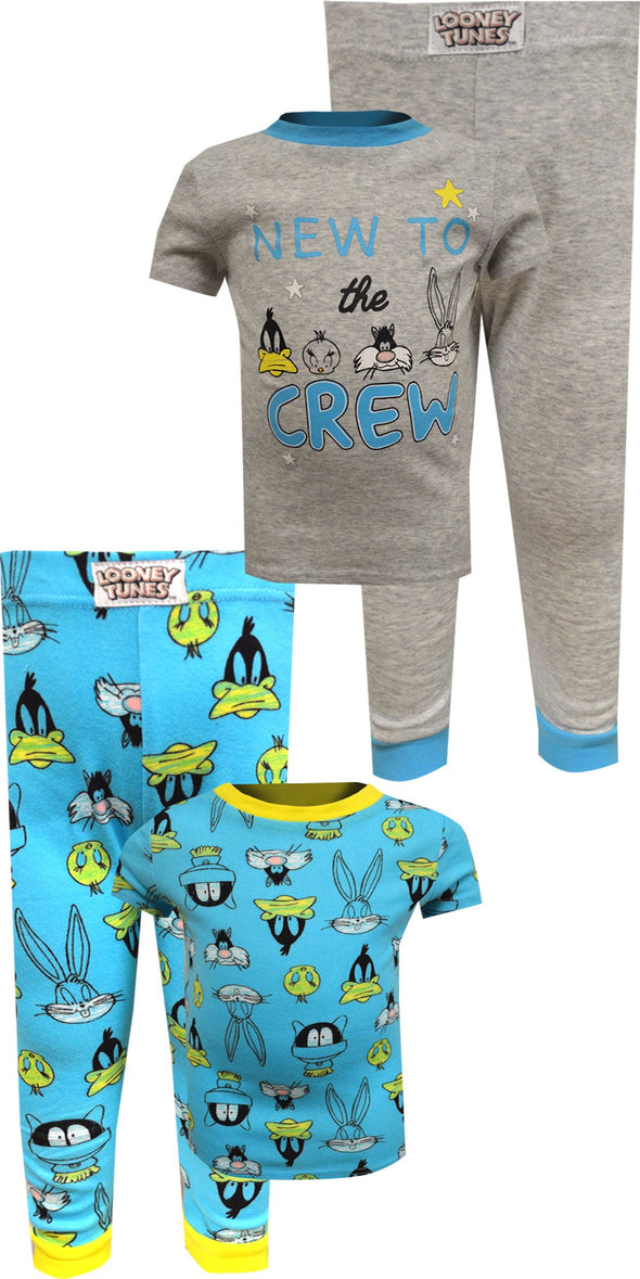 Looney Tunes New to the Crew Cotton 4 Pc Infant Pajama