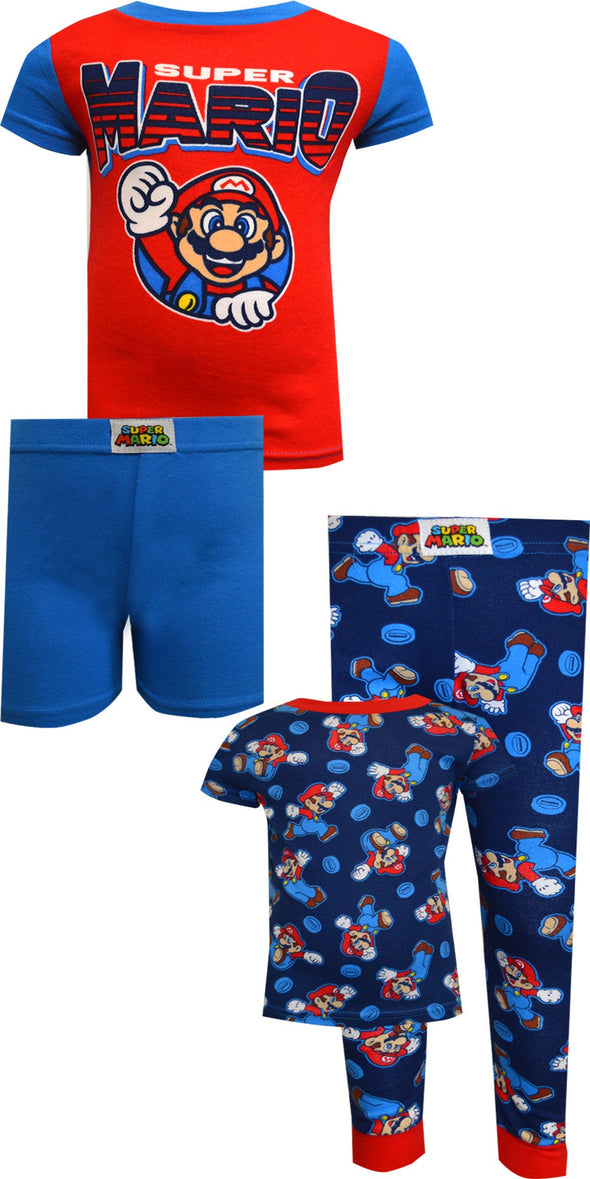 Super Mario Classic 4 Piece Cotton Pajamas