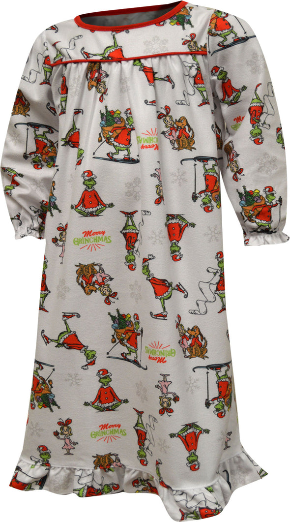Dr. Seuss The Grinch Traditional Girls Flannel Nightgown