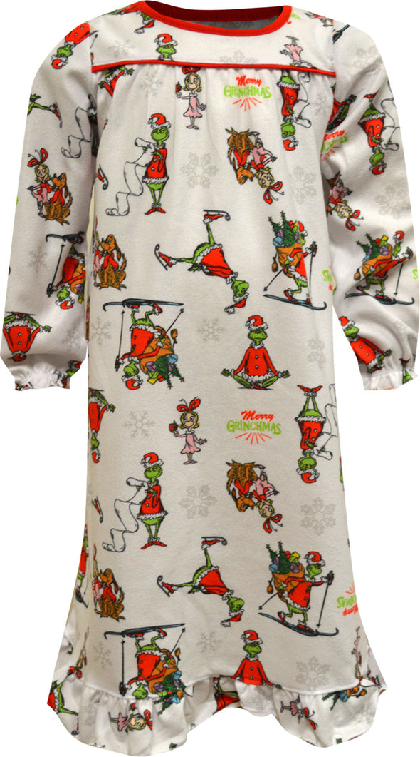 Dr. Seuss The Grinch Traditional Toddler Girls Flannel Nightgown