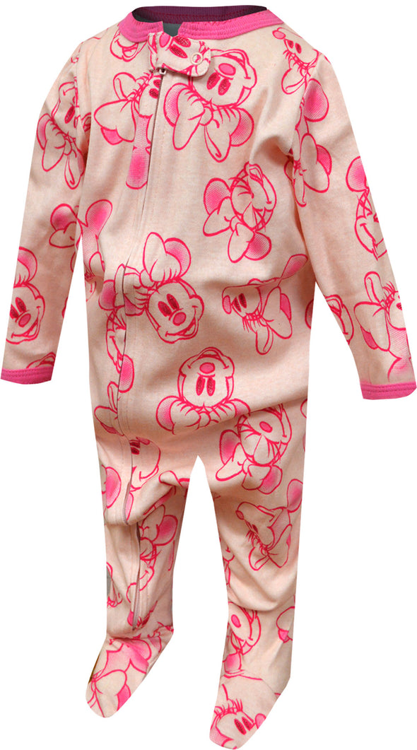 Disney Baby Minnie Mouse Pink Cotton Infant One Piece Sleeper