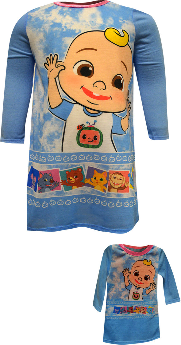 Cocomelon Toddler Nightgown With Matching Doll Gown
