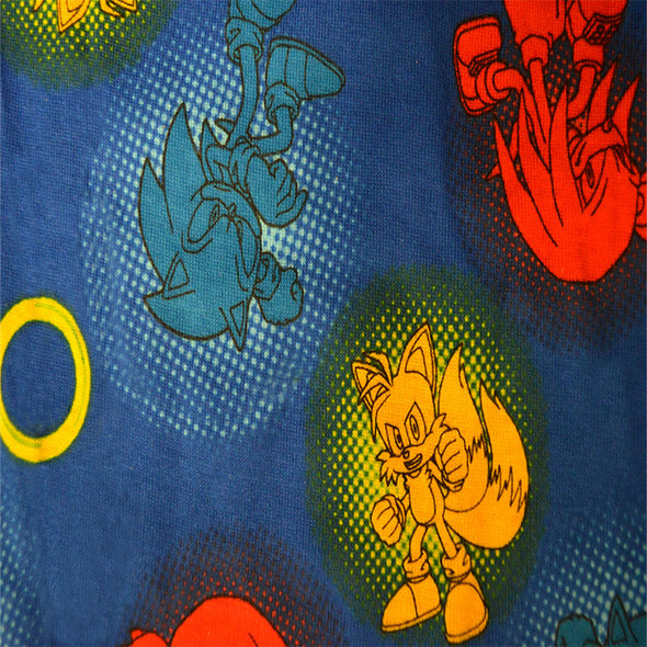 Sonic the Hedgehog Blue Cotton 4 Piece Toddler Pajamas