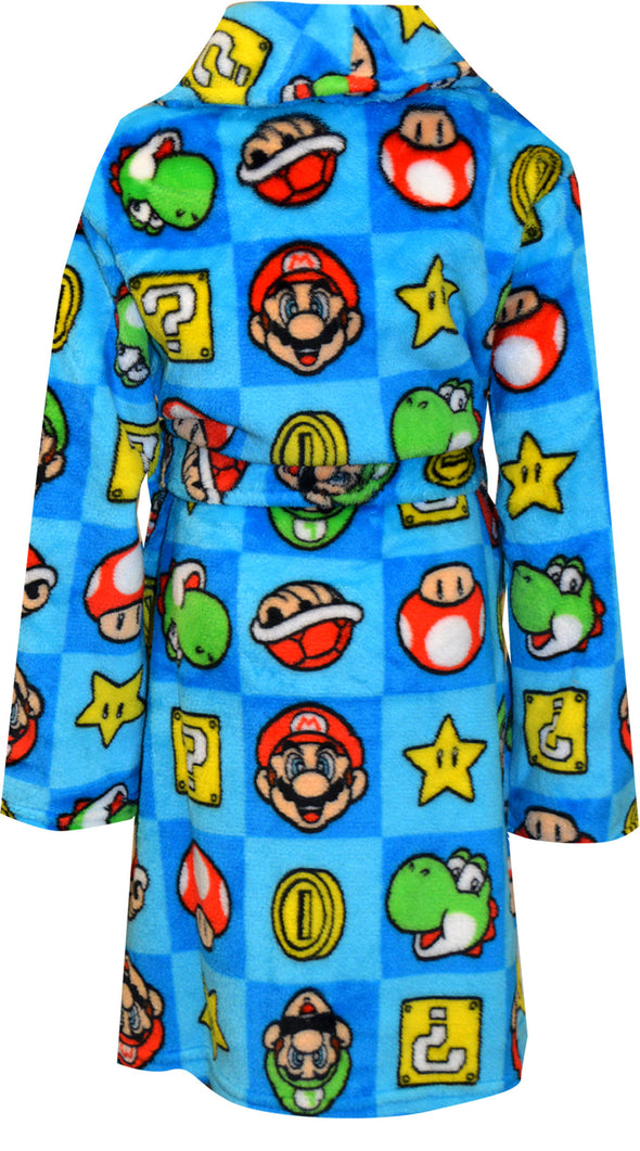 Super Mario Brothers Classic Characters Blue Plush Robe – WebUndies.com