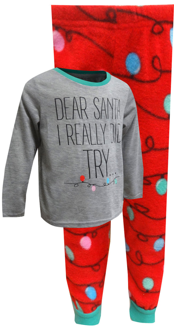 Dear Santa I Really Did Try Christmas Kids Pajama