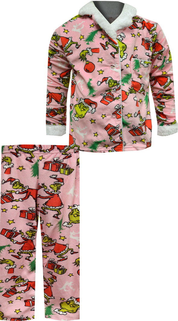 Dr. Seuss The Grinch Loves Presents Ultra Soft Velour Pajamas