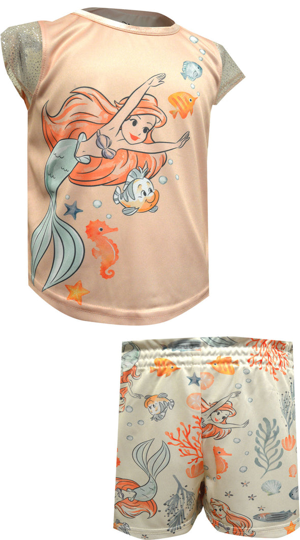 Disney Princess Ariel Little Mermaid Toddler Shortie Pajama