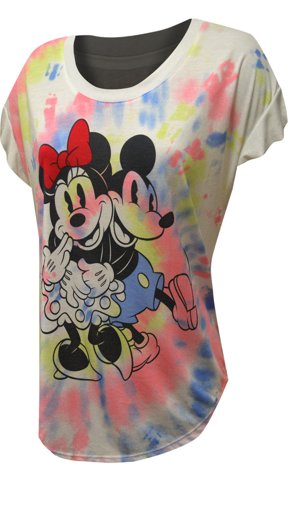 Disney's Mickey and Minnie Pastel Tie Dye T-Shirt