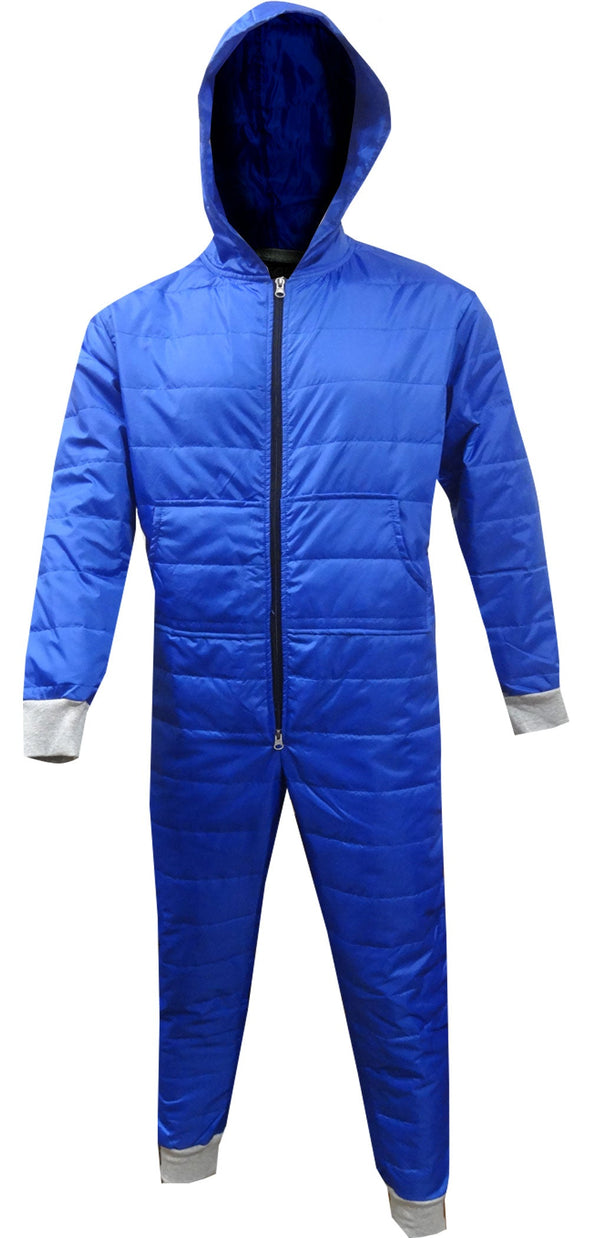 Insulated Super Warm Royal Blue Hooded Onesie Pajama