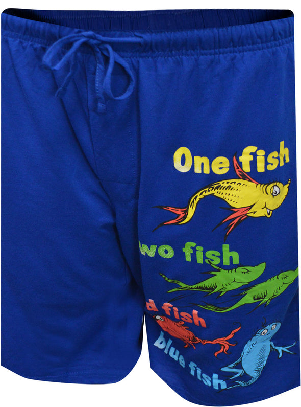 Dr Seuss One Fish Two Fish Blue Lounge Shorts