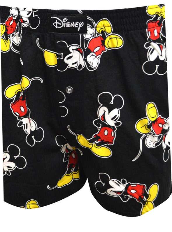 Disney's Mickey Mouse All Over Print Black Cotton Boxer Shorts
