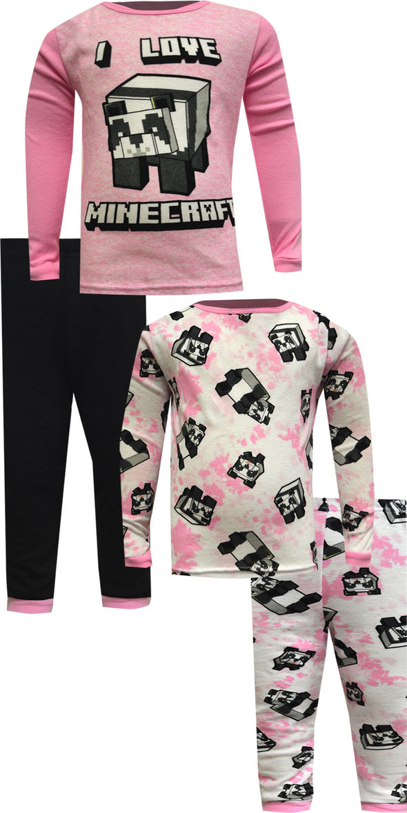 Minecraft Pandas I Love Minecraft 4 Piece Pajamas