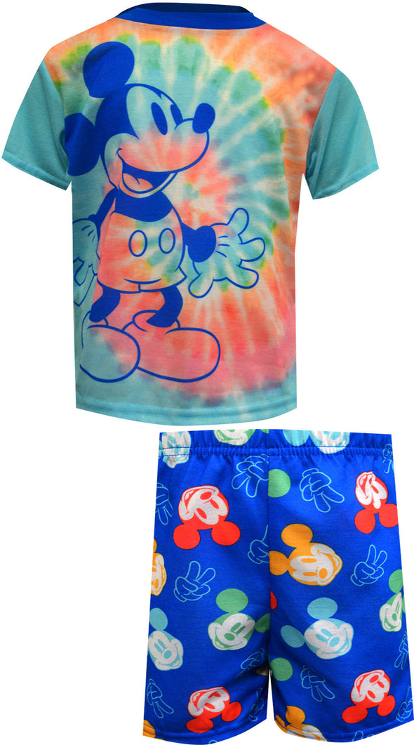 Disney Mickey Mouse Tie Dye Toddler Shortie Pajamas