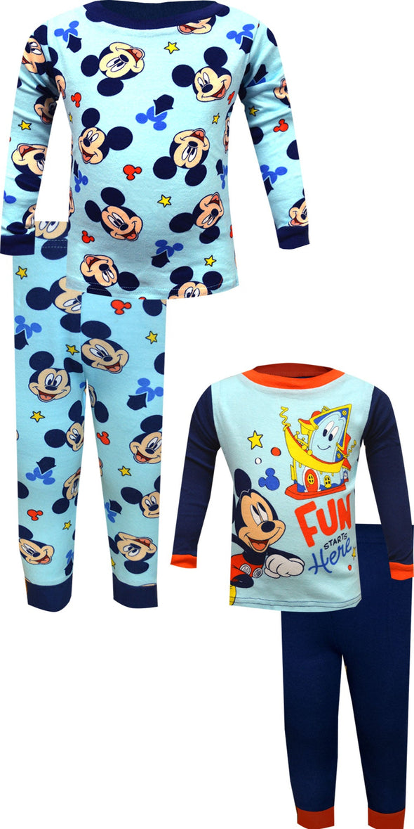 Disney Jr Mickey Mouse Fun Starts Here 4pc Infant Cotton Pajamas