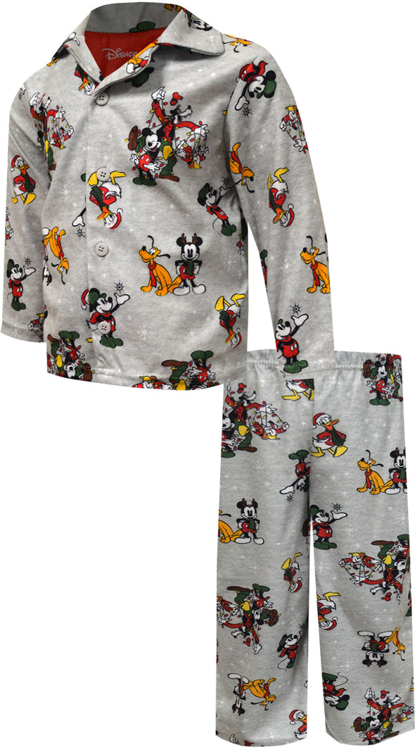 Disney Mickey Mouse Christmas Flannel Toddler Pajamas