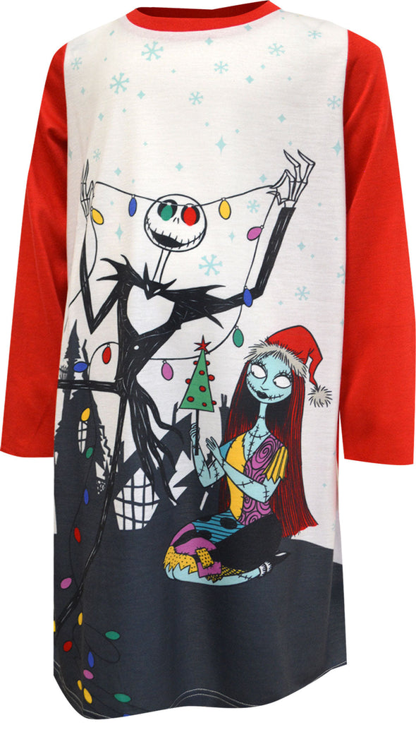 Nightmare Before Christmas Jack and Sally Decorating Girls Nightgown
