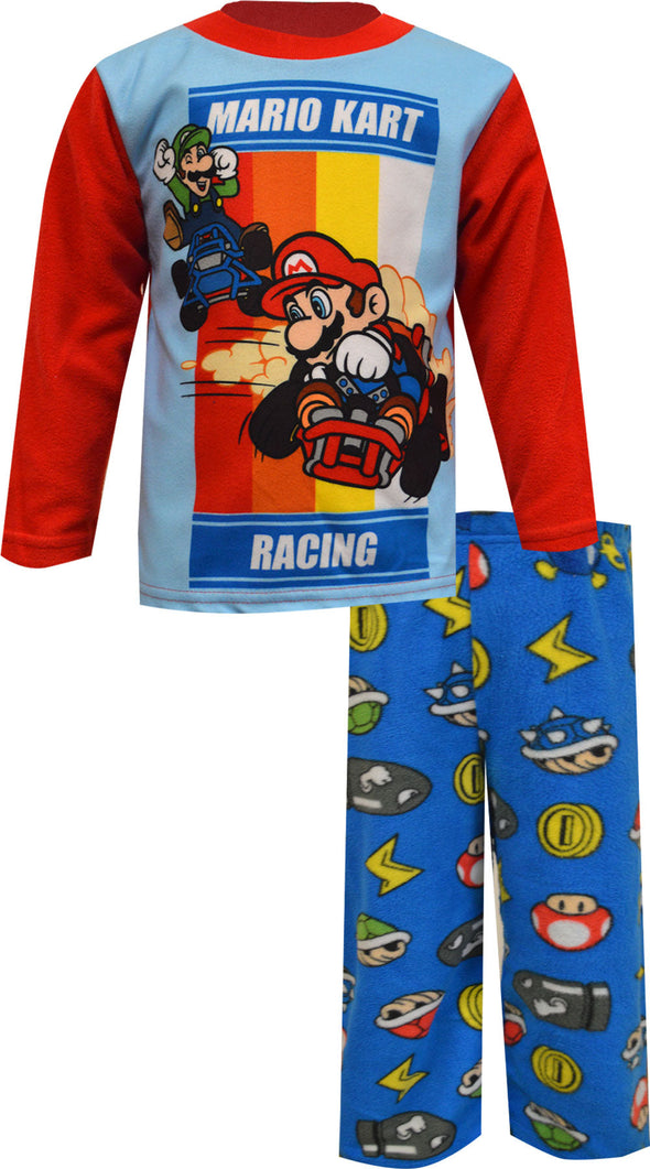Mariokart Racing Mario and Luigi Cozy Fleece Pajamas