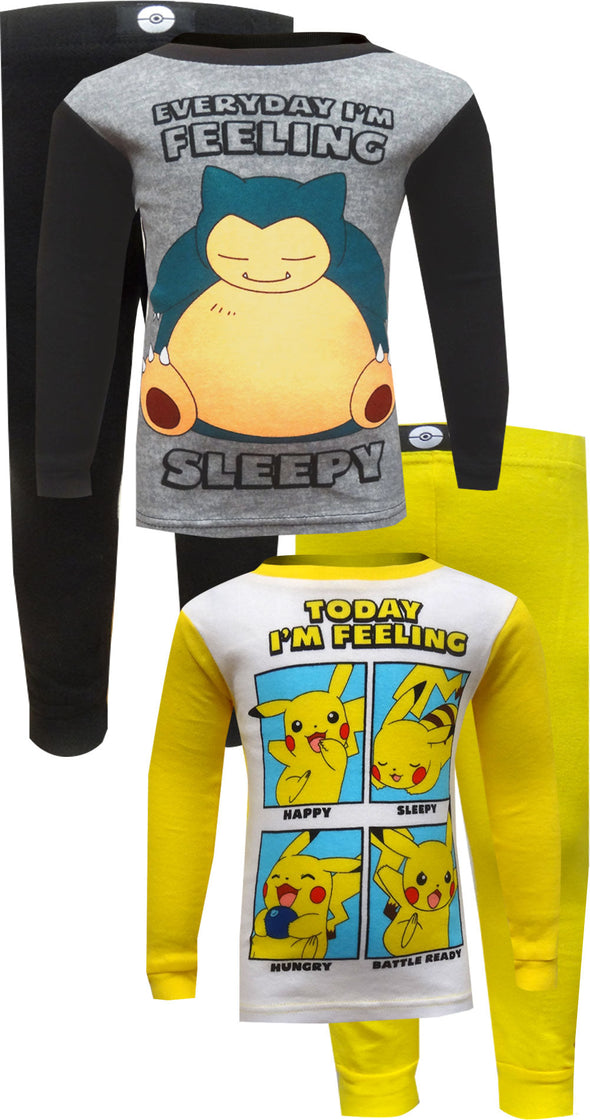 Pokemon Pikachu and Snorlax Cotton 4 Piece Pajamas