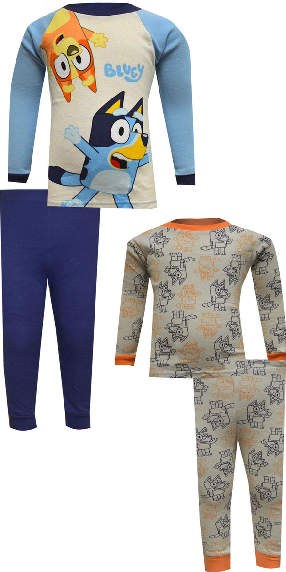 Bluey and Bingo 4 Pc Cotton Toddler Pajamas