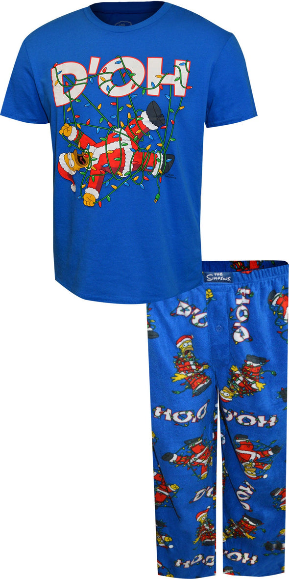 Homer Simpson Tangled In Lights Christmas Pajamas