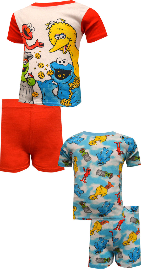 Sesame Street Best Friends 4 Piece Cotton Toddler Pajamas