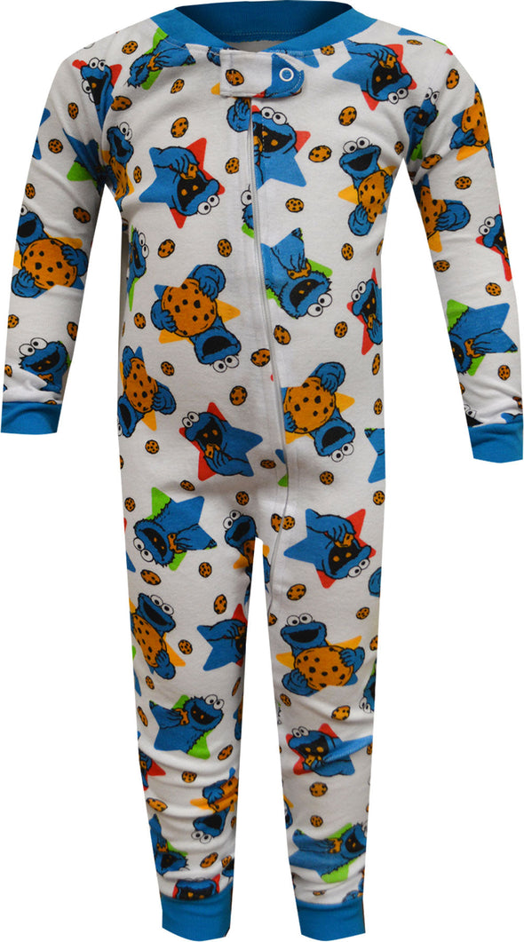 Sesame Street Cookie Monster Cotton One Piece Infant Pajamas