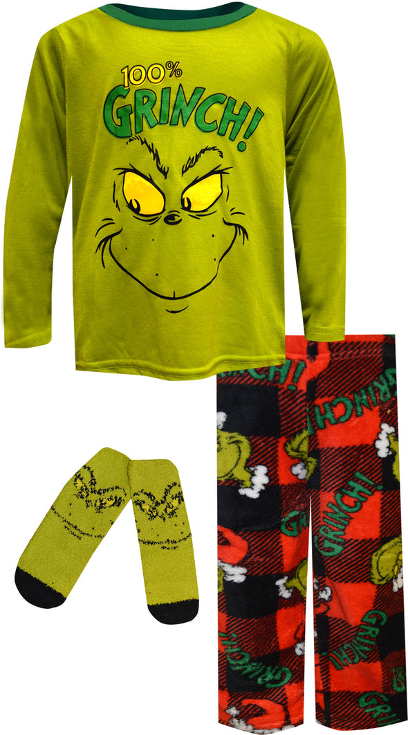 Dr. Seuss 100% Grinch Toddler Pajama with Socks