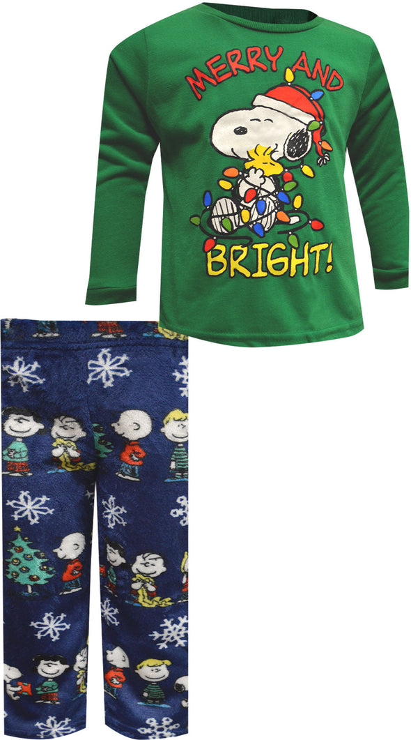 Peanuts Snoopy Merry and Bright Christmas Toddler Pajama