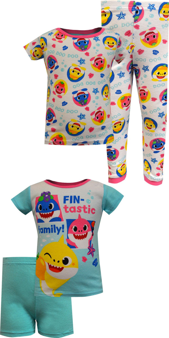 Baby Shark Fintastic Family 4 Piece Cotton Infant Pajamas