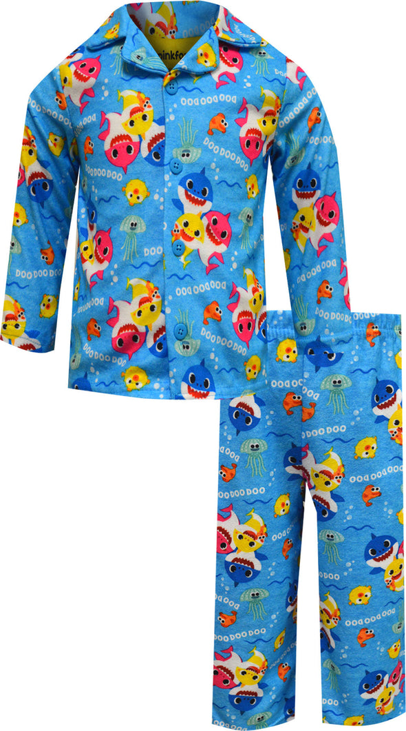 Baby Shark Blue Infant Traditional Flannel Pajama