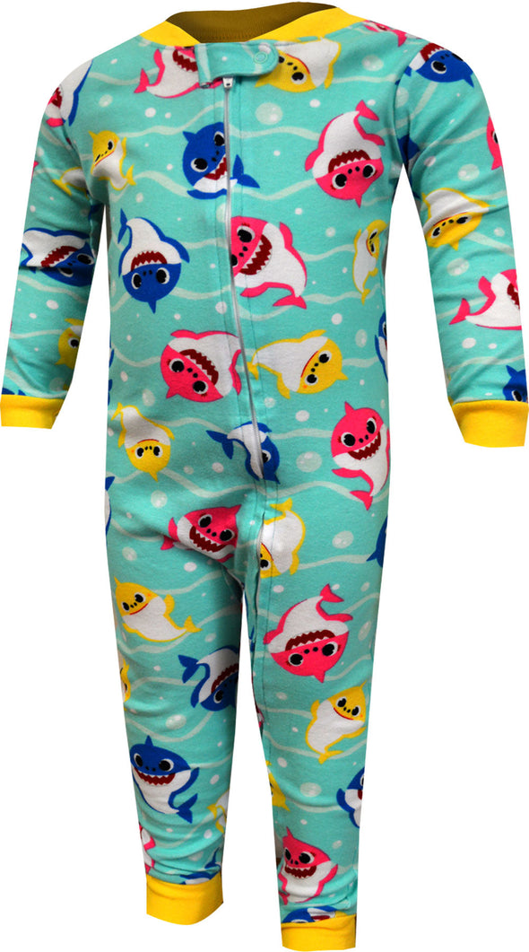 Baby Shark Ocean Vibes Cotton Toddler One Peice Sleeper Pajamas