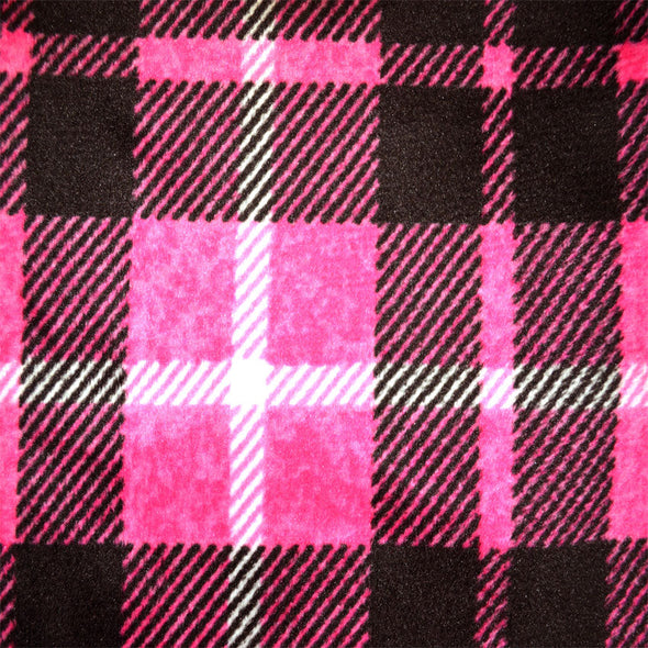 Classic Pink and Black Plaid Cuffed Sleep Pants