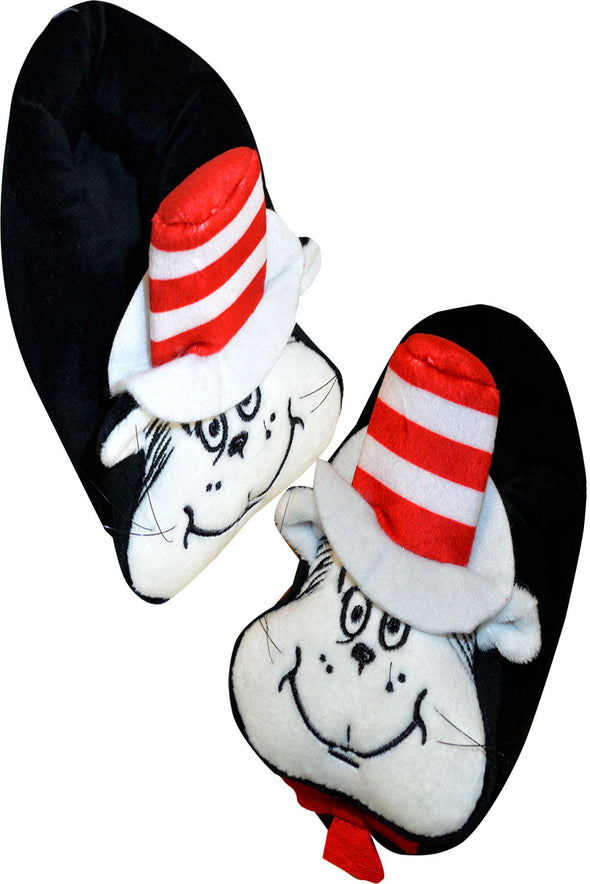 Dr Seuss Cat in the Hat Kids Plush Slippers