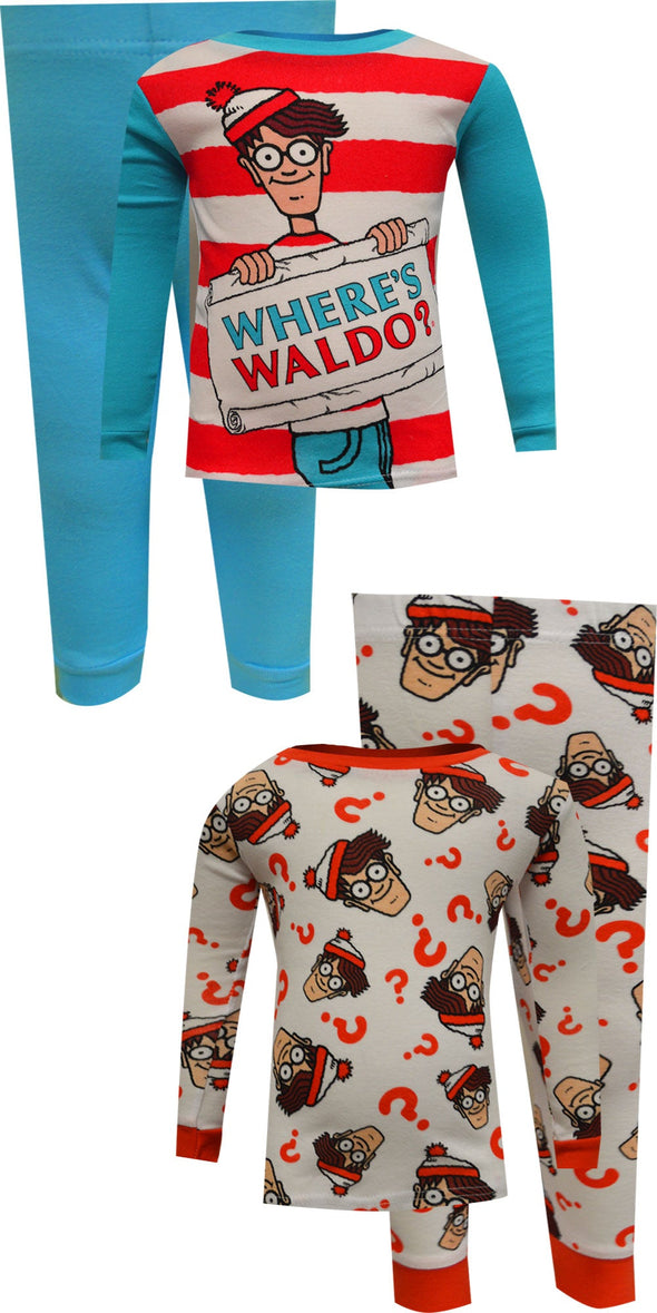 Where's Waldo Boys' 4 Piece Cotton Pajama